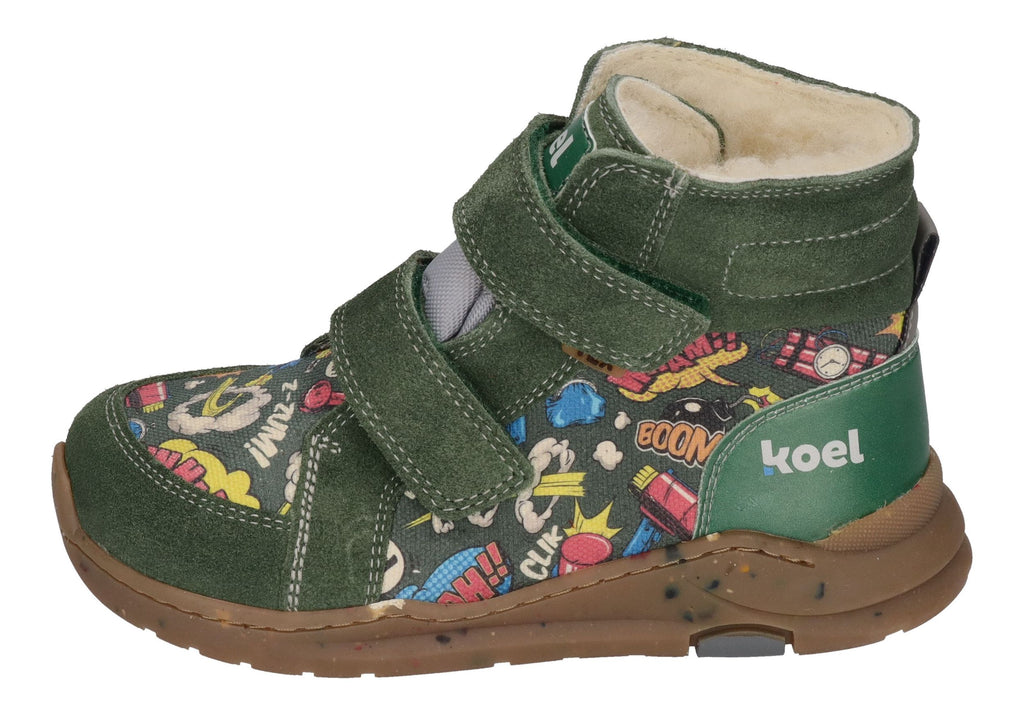 KOEL Barefoot gefütterte Teenager Sneakers SILAS TEX PRINT green