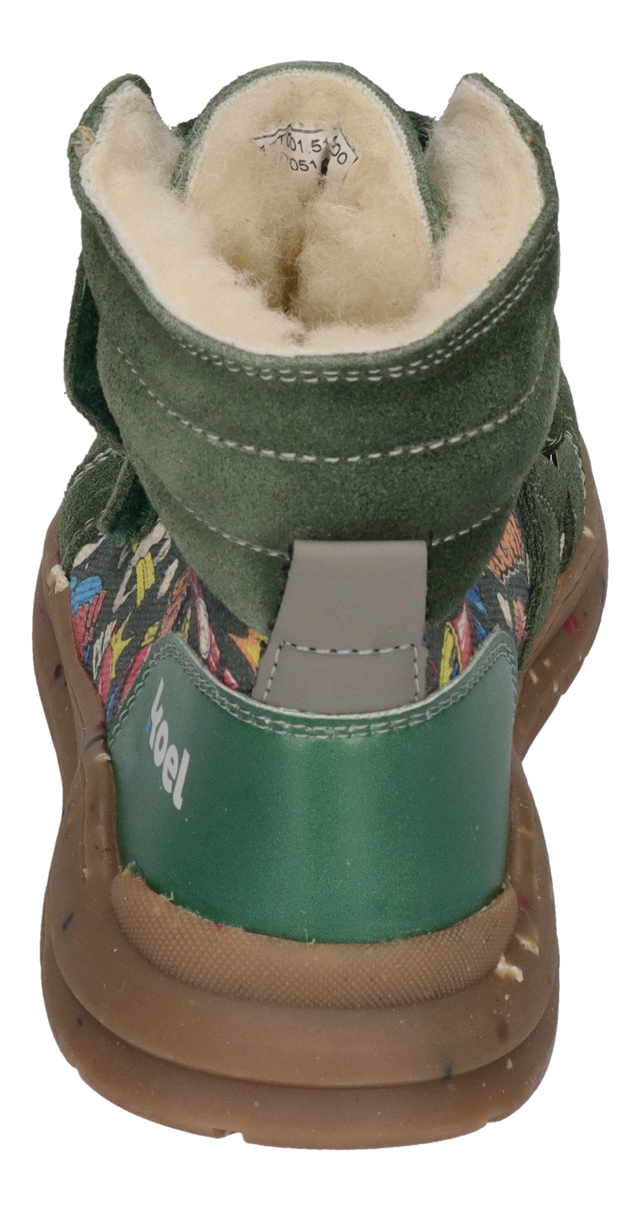KOEL Barefoot gefütterte Kinder Sneakers SILAS TEX PRINT green