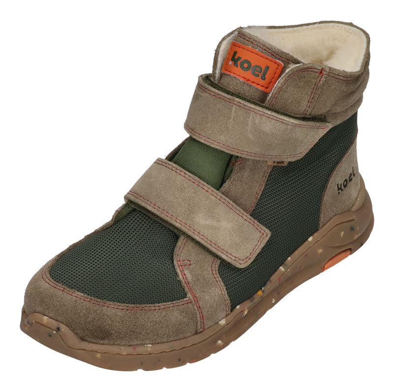 KOEL Barefoot gefütterte Kinder Sneakers SILAS TEX olive