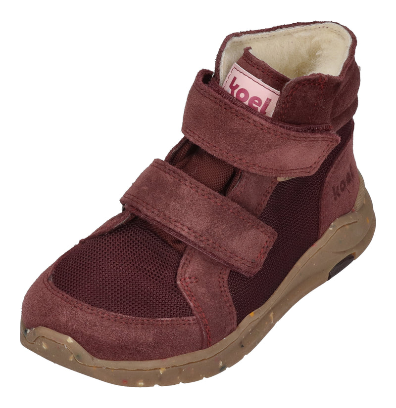 KOEL Barefoot gefütterte Kinder Sneakers SILAS TEX bordo
