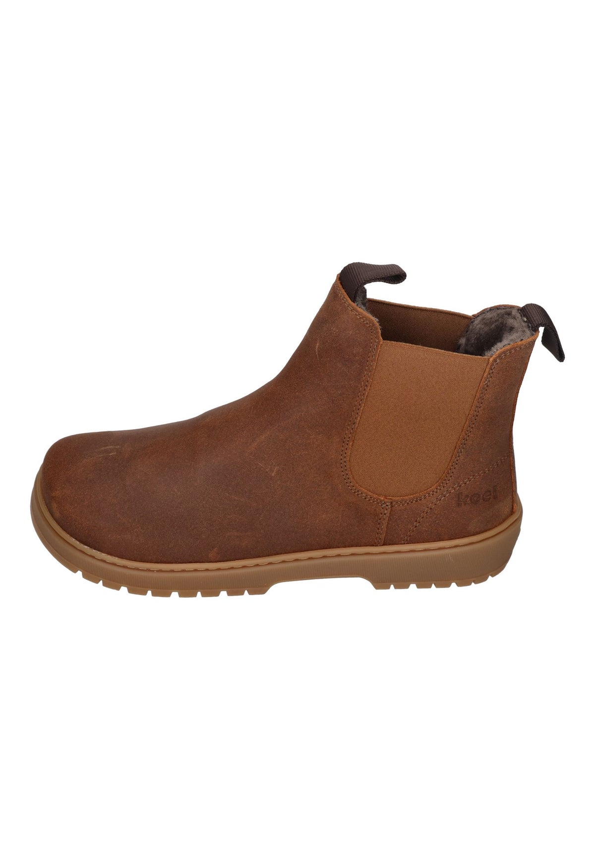 KOEL Damen Barefoot Chelseaboots GAVIEN SUEDE WOOL cognac