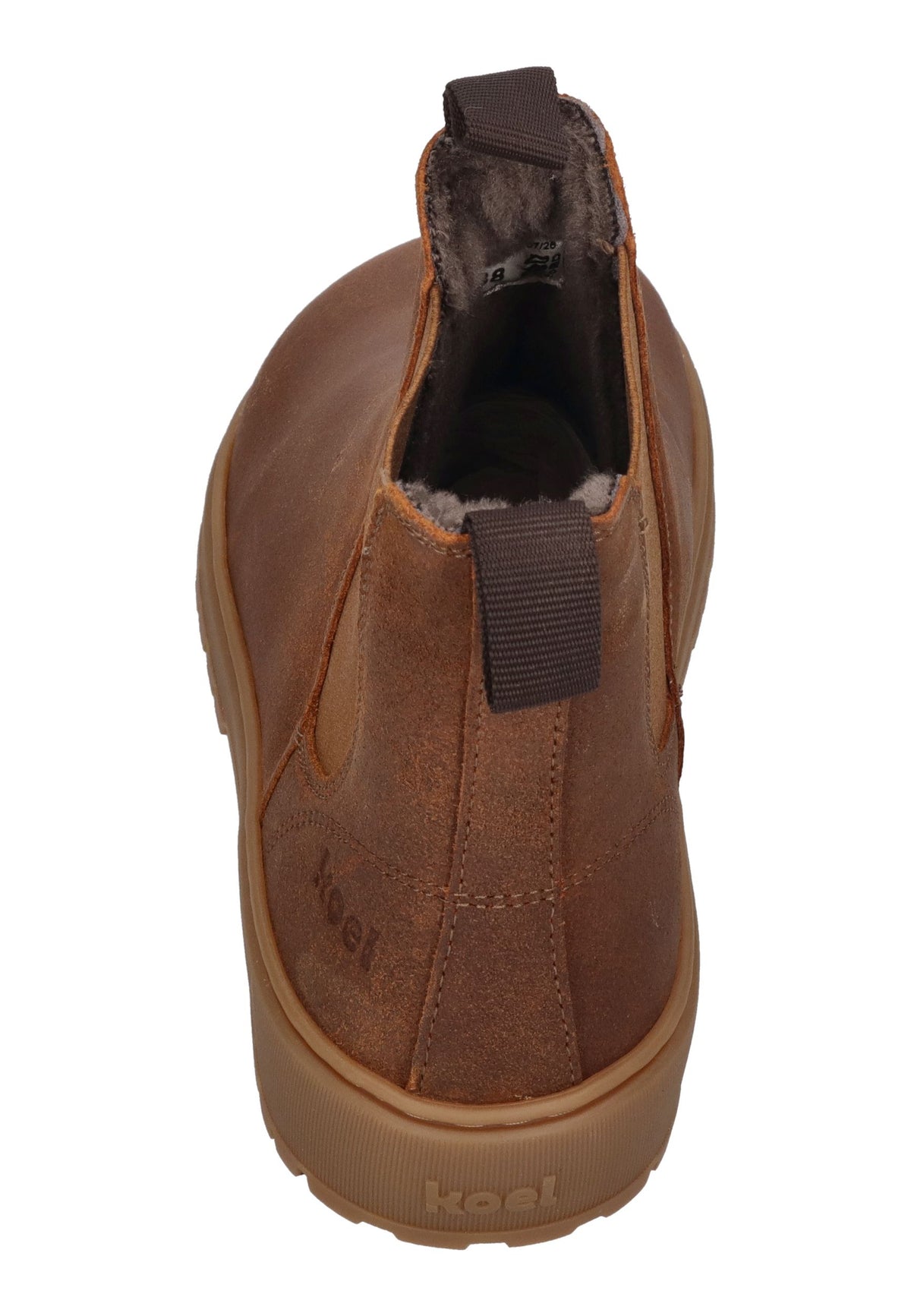 KOEL Damen Barefoot Chelseaboots GAVIEN SUEDE WOOL cognac