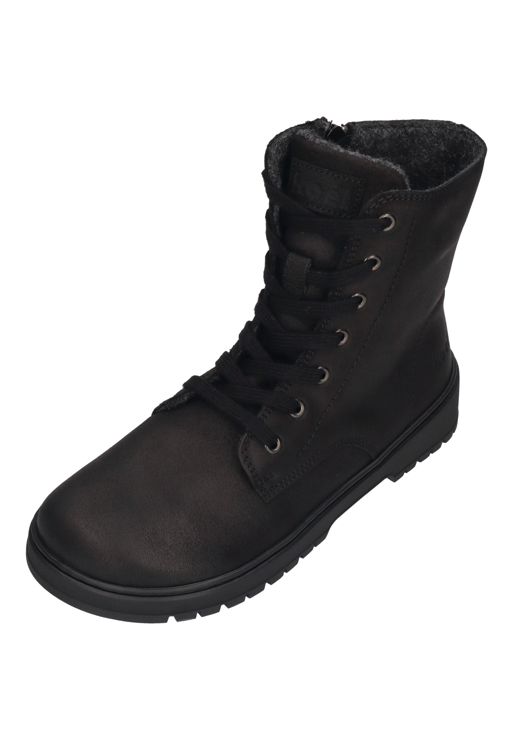 KOEL Damen gefütterte Barefoot Schnürboots GALYON FELT black