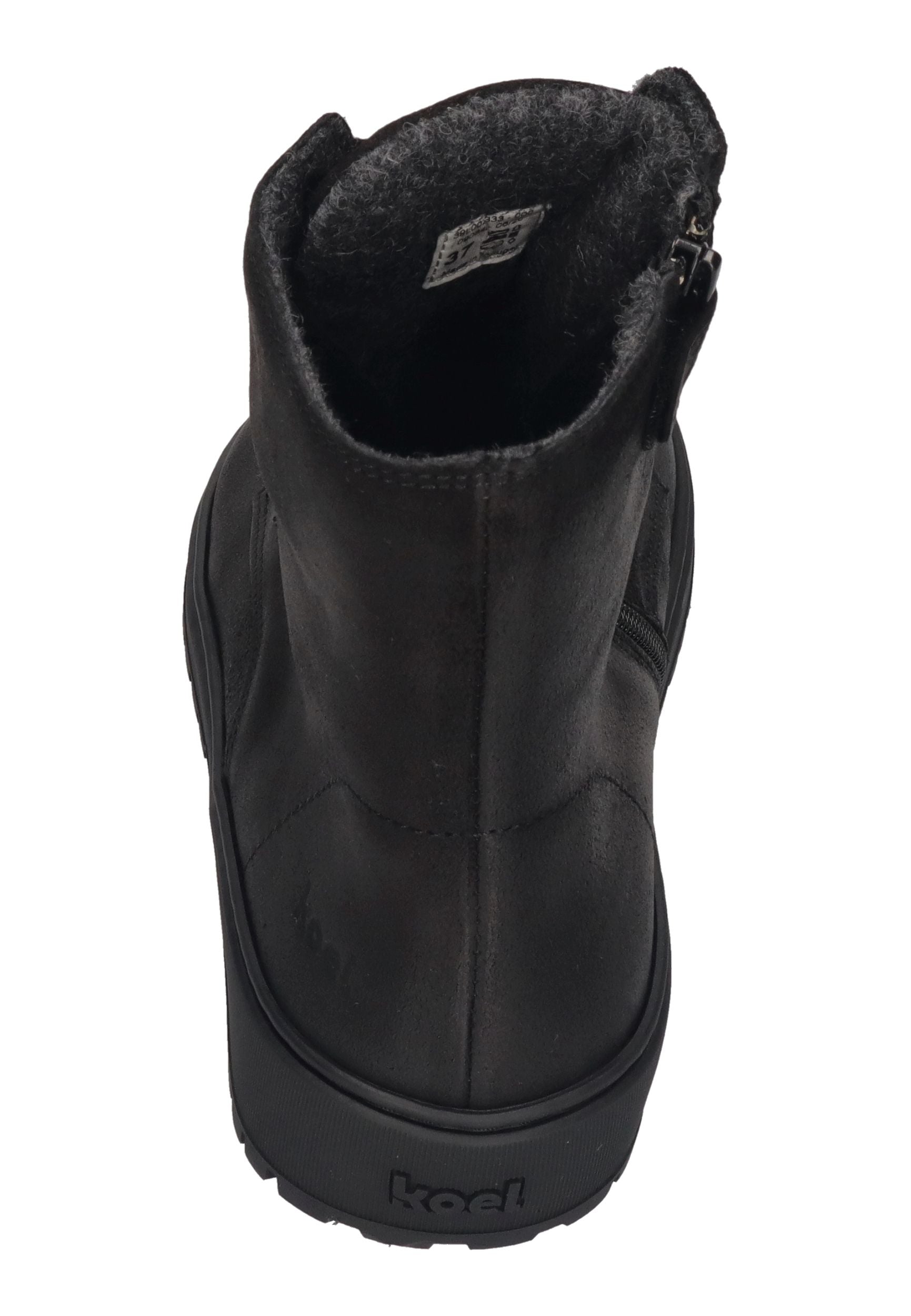 KOEL Damen gefütterte Barefoot Schnürboots GALYON FELT black