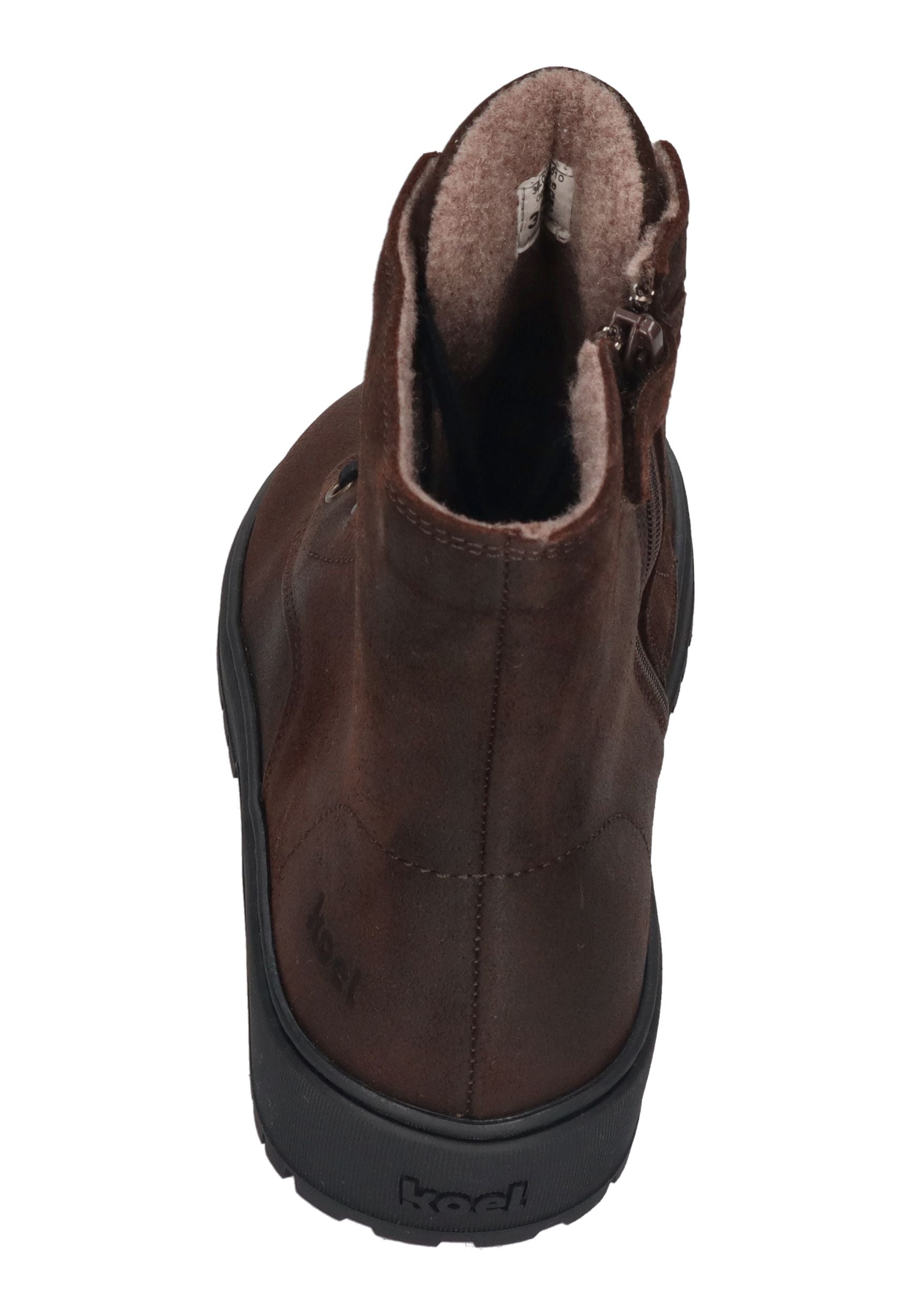 KOEL Damen gefütterte Barefoot Schnürboots GALYON FELT chocolate