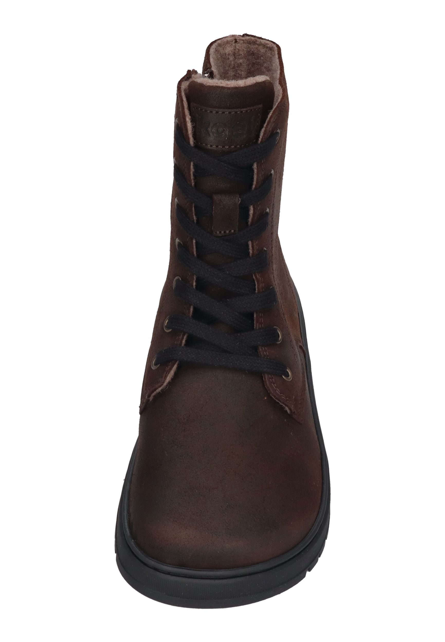 KOEL Damen gefütterte Barefoot Schnürboots GALYON FELT chocolate