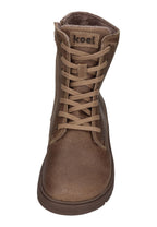KOEL Damen gefütterte Barefoot Schnürboots GALYON FELT taupe