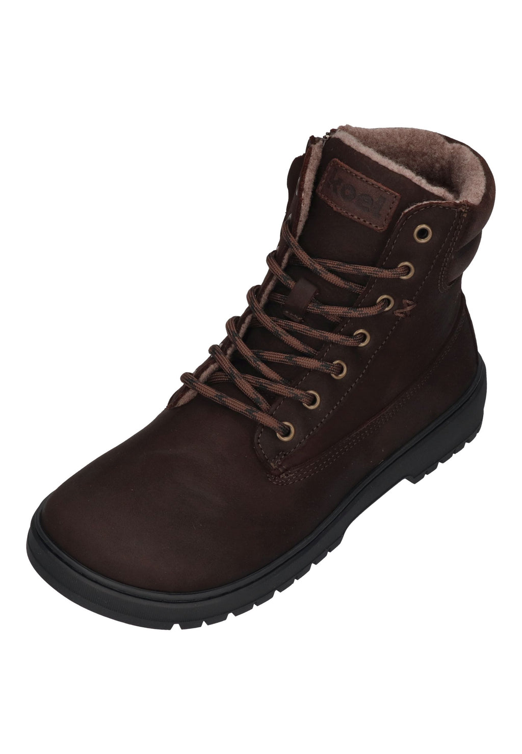 KOEL Damen gefütterte Barefoot Schnürboots GRAVON FELT brown