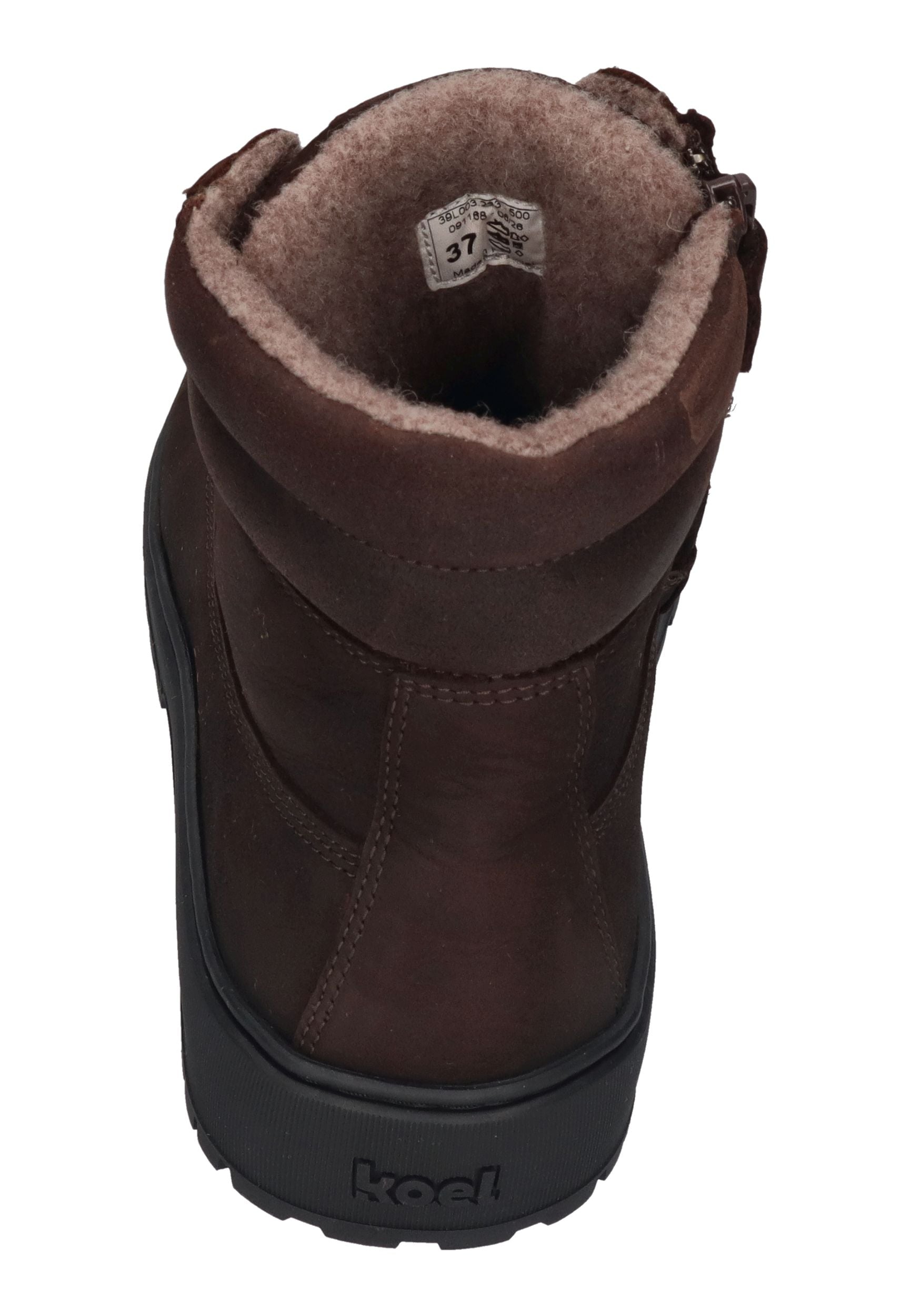 KOEL Damen gefütterte Barefoot Schnürboots GRAVON FELT brown