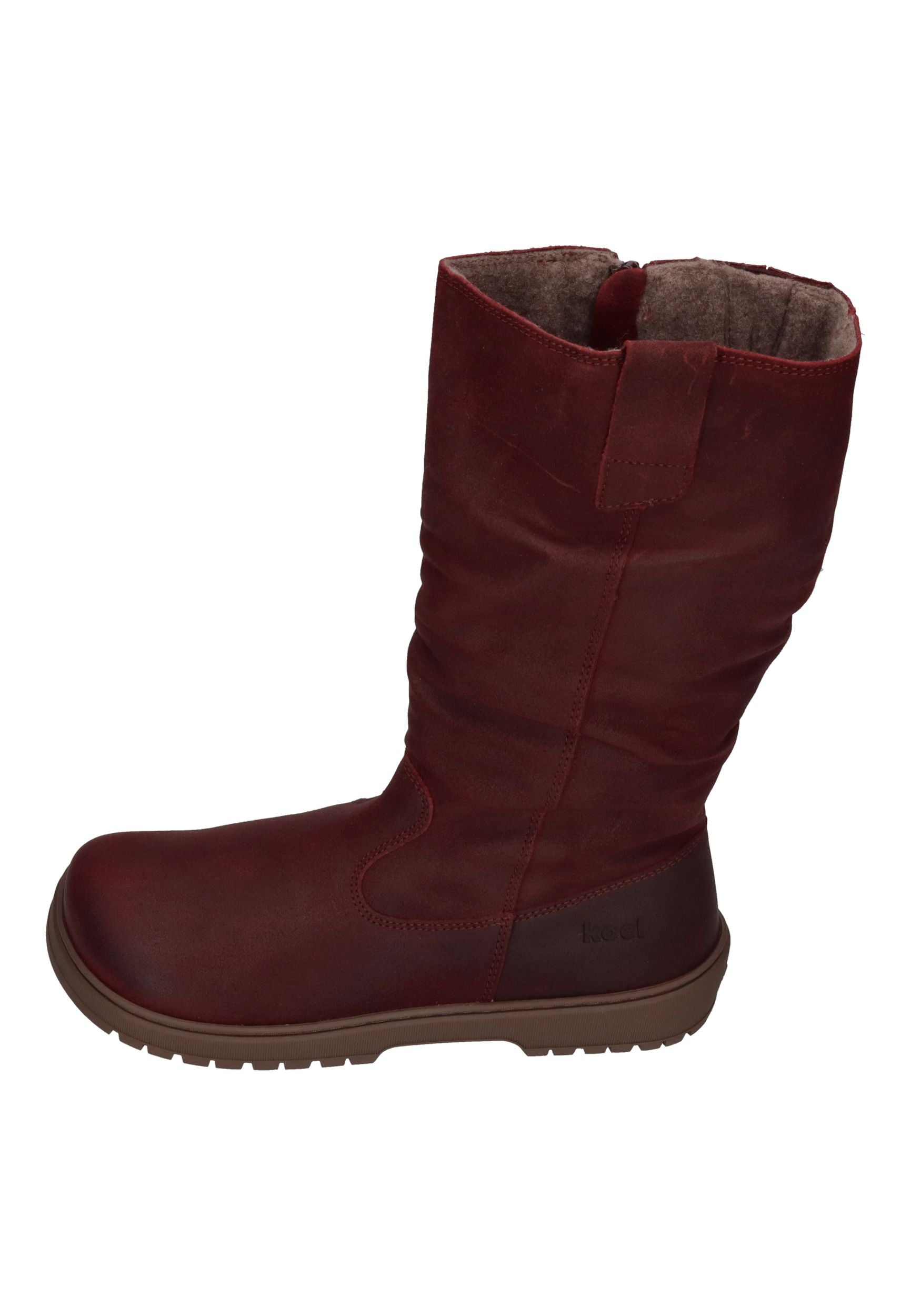 KOEL Damen gefütterte Barefoot Stiefel GLYRA FELT bordo