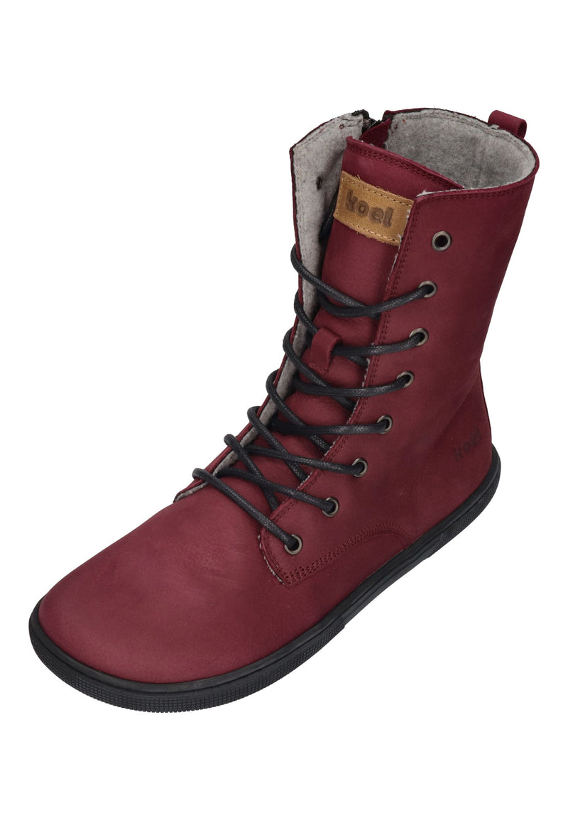 KOEL Damenschuhe Barefoot Booties FARO MERINO bordo