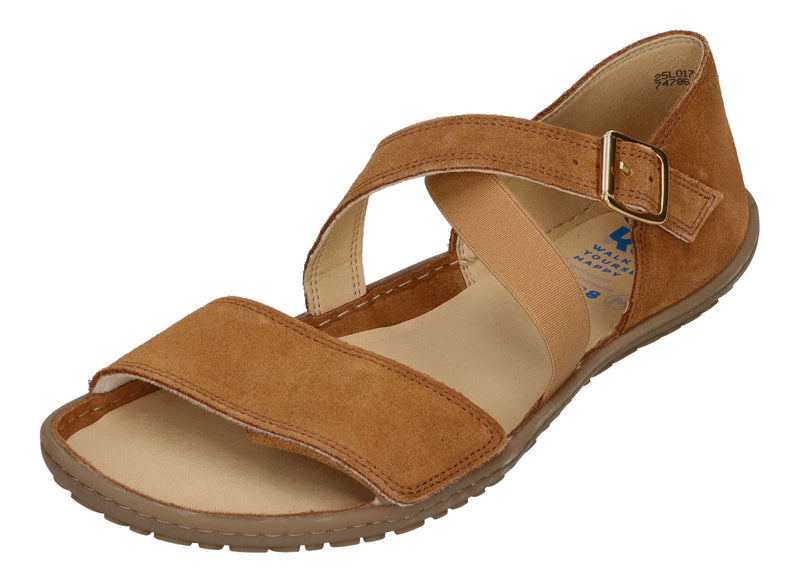 KOEL Damenschuhe Barfuß Sandalen ISA SUEDE - cognac