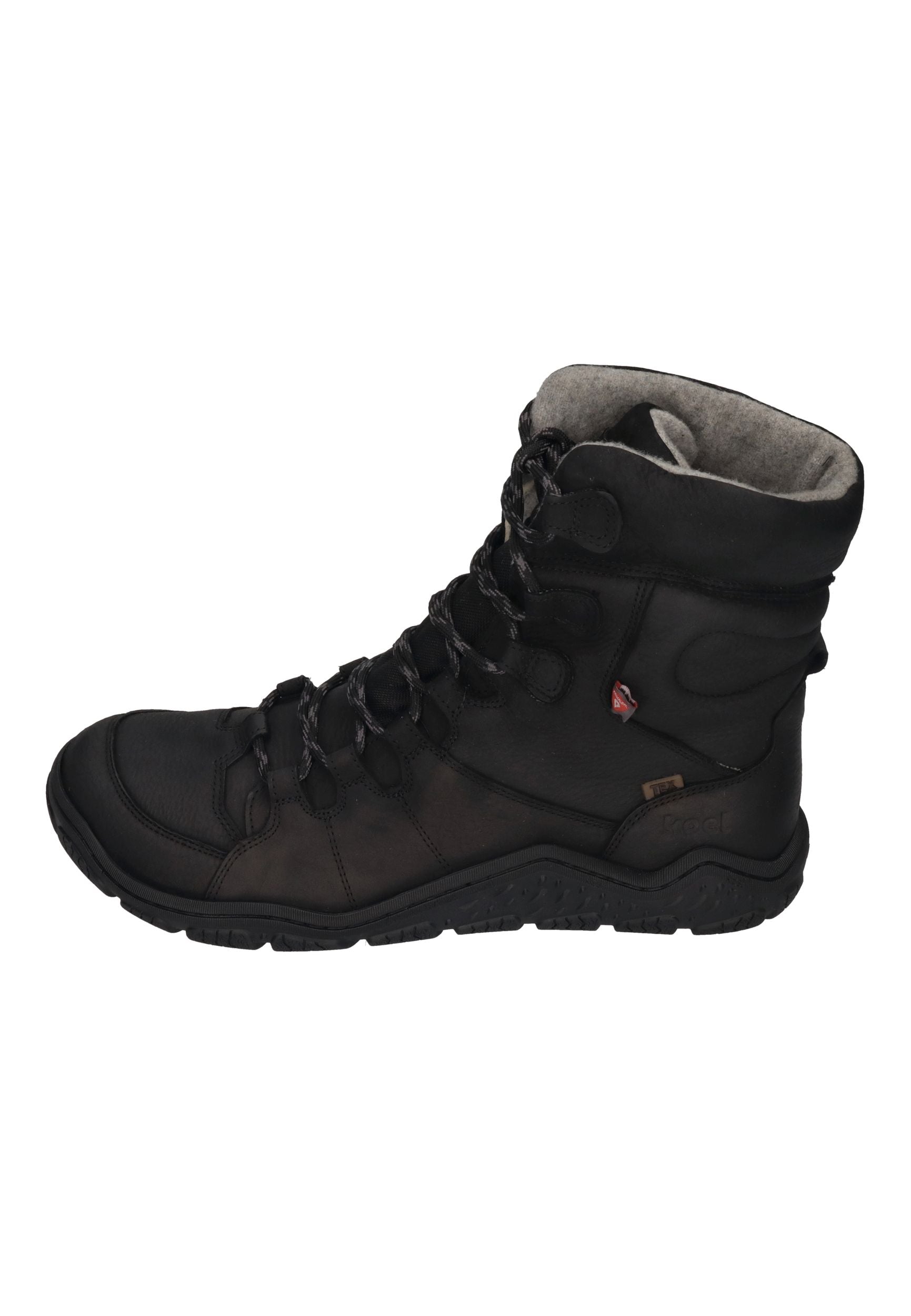KOEL Herrenschuhe Barefoot Trekking Boots - RISO MERINO - black
