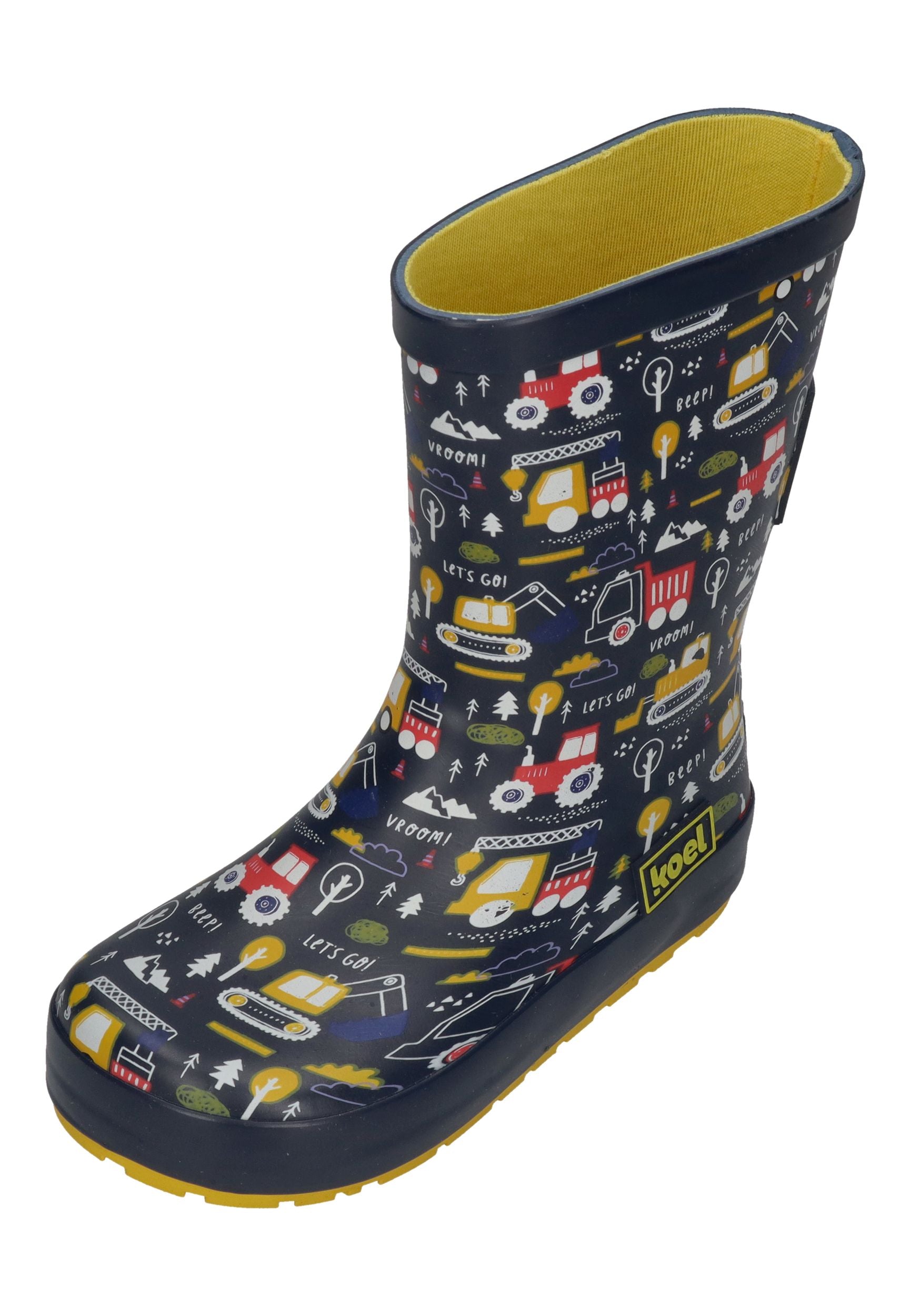 KOEL Kinder Barefoot Gummistiefel WINI TRACTOR V2 print blue