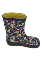 KOEL Kinder Barefoot Gummistiefel WINI TRACTOR V2 print blue