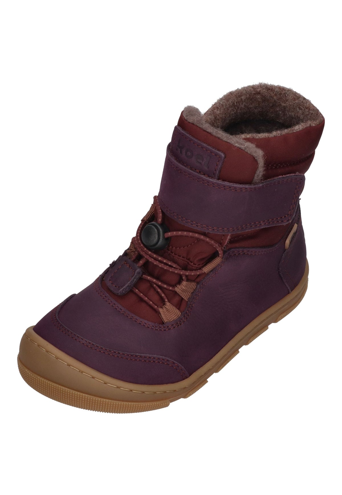 KOEL gefütterte Barefoot Kinderboots KULLA WOOL TEX Bordo