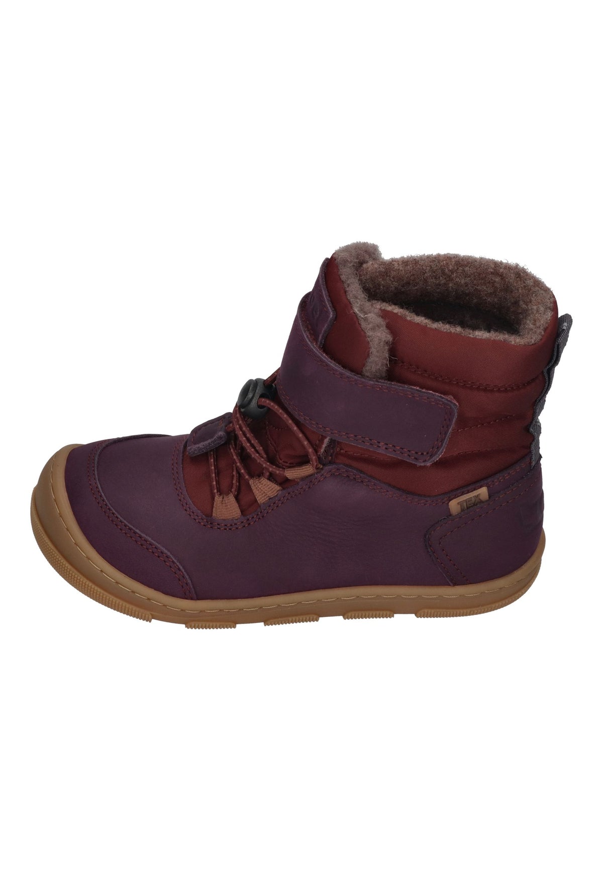 KOEL gefütterte Barefoot Kinderboots KULLA WOOL TEX Bordo
