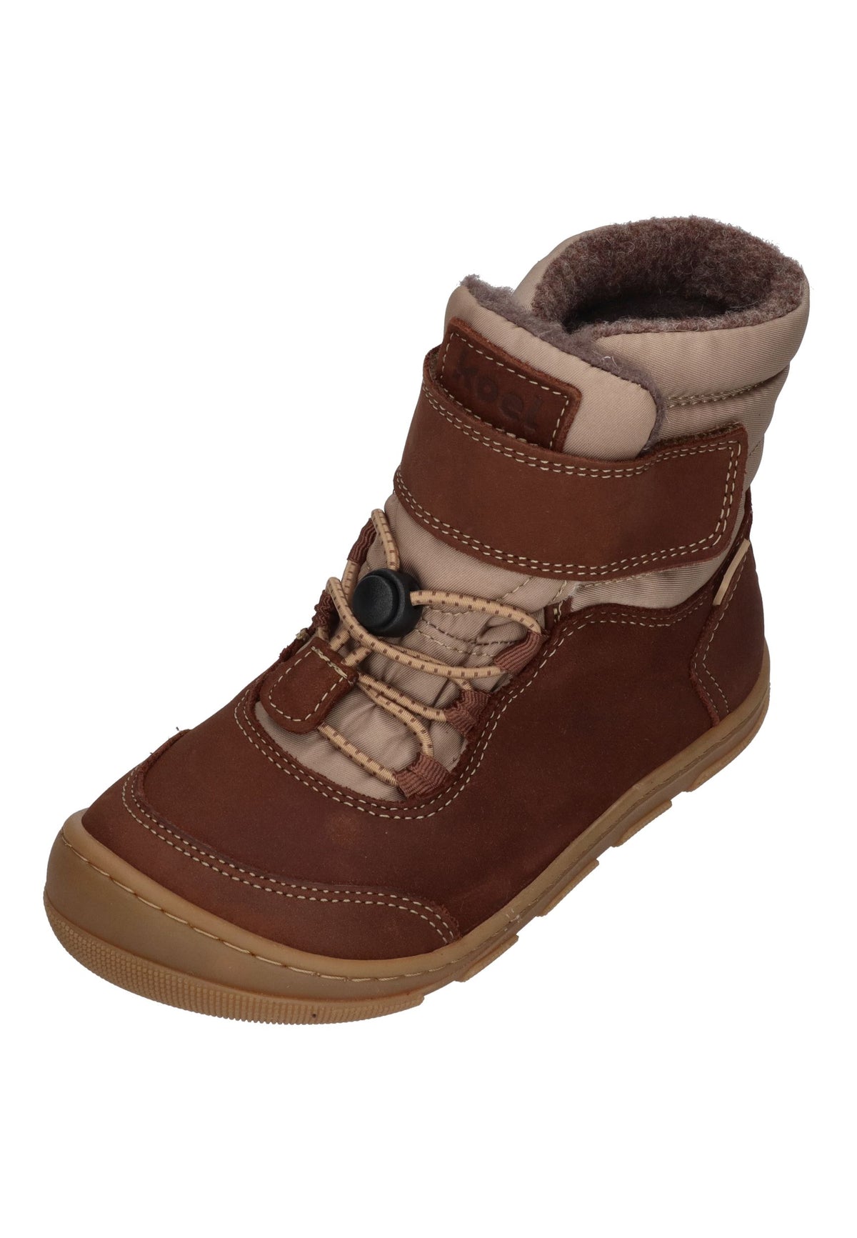 KOEL gefütterte Barefoot Kinderboots KULLA WOOL TEX Chocolate
