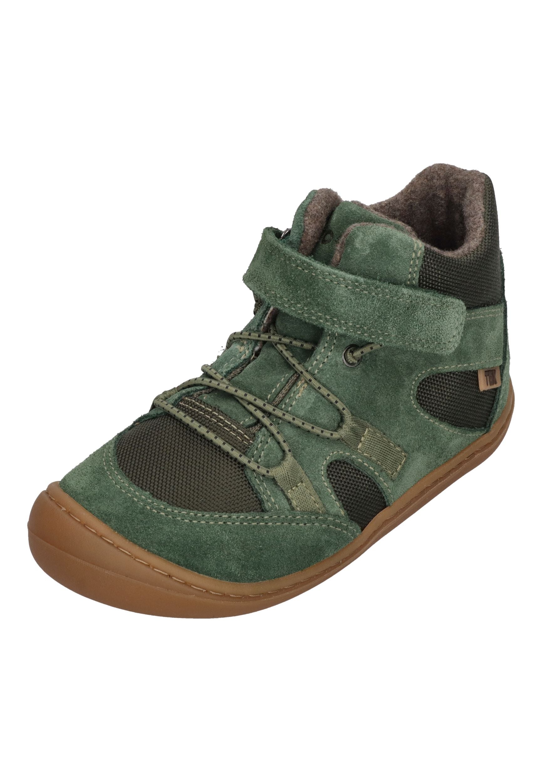 KOEL gefütterte Barefoot Kinderschuhe BEAU MERINO - olive