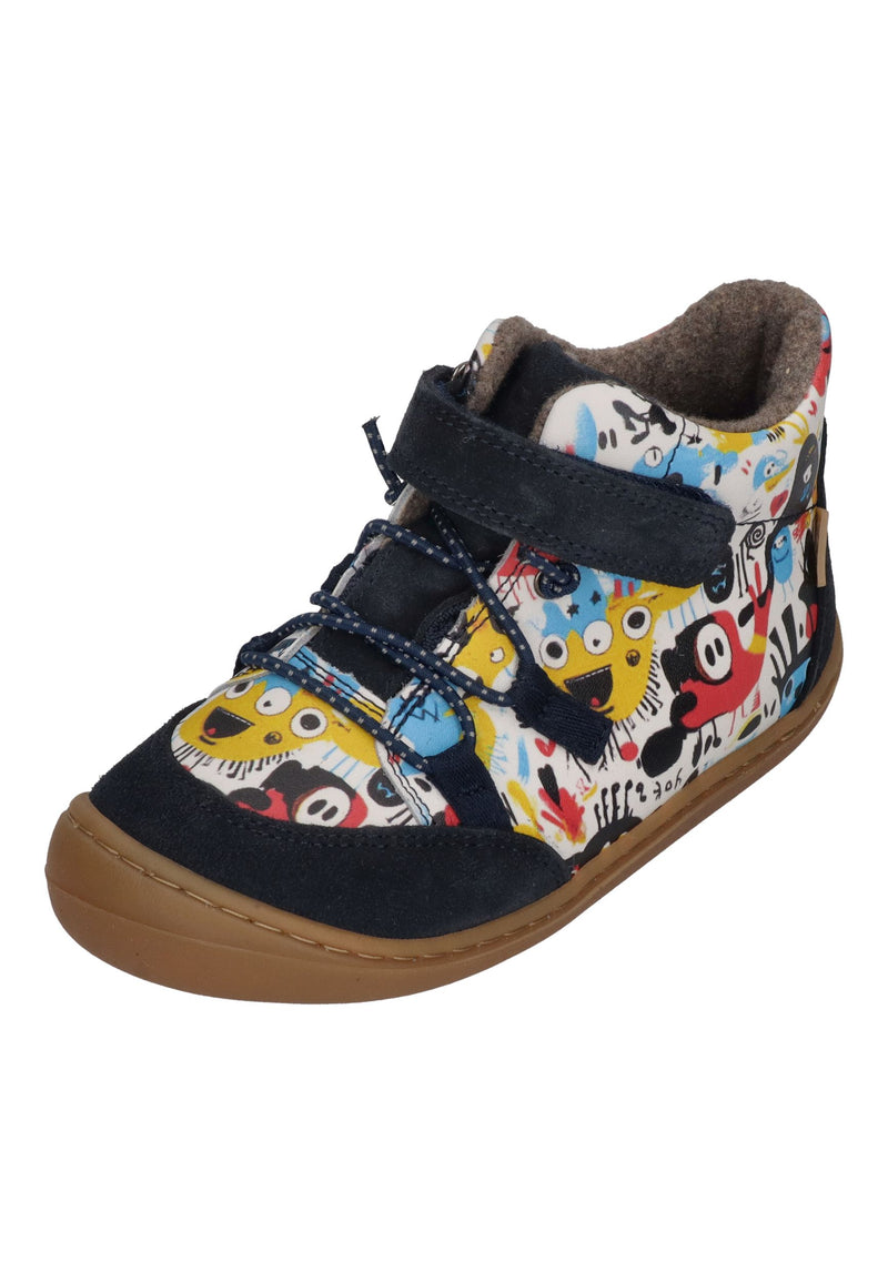 KOEL gefütterte Barefoot Kinderschuhe BEAU PRINTS - blue