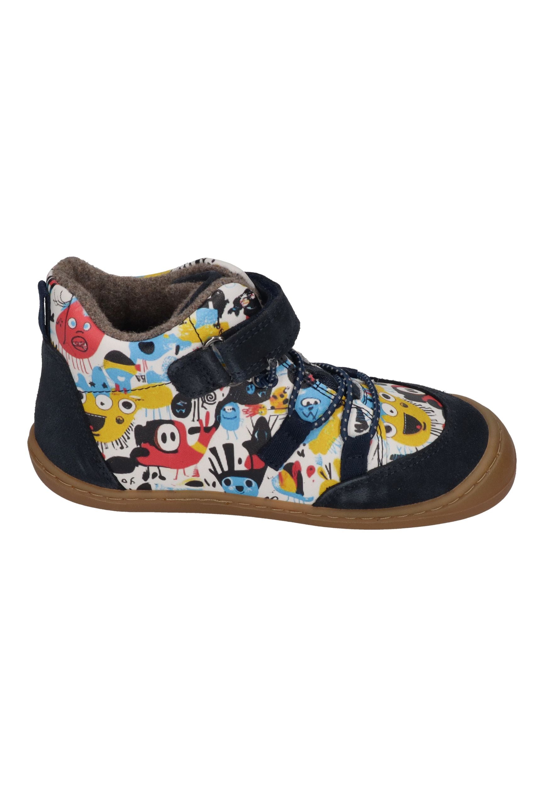 KOEL gefütterte Barefoot Kinderschuhe BEAU PRINTS - blue