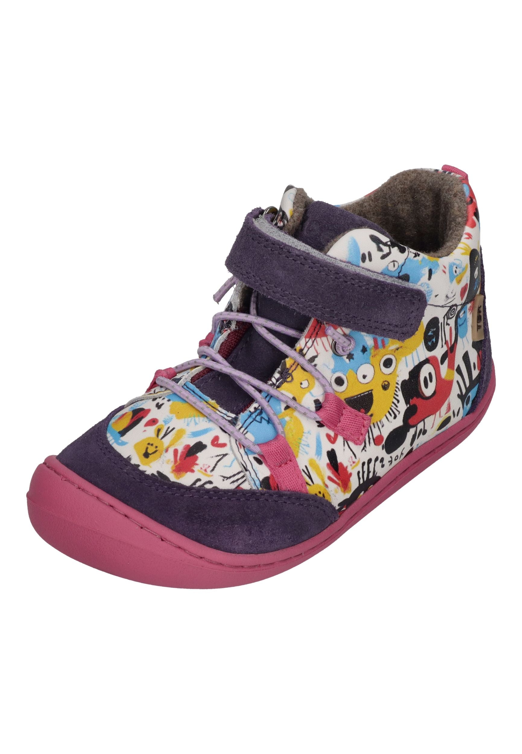 KOEL gefütterte Barefoot Kinderschuhe BEAU PRINTS - lavandel