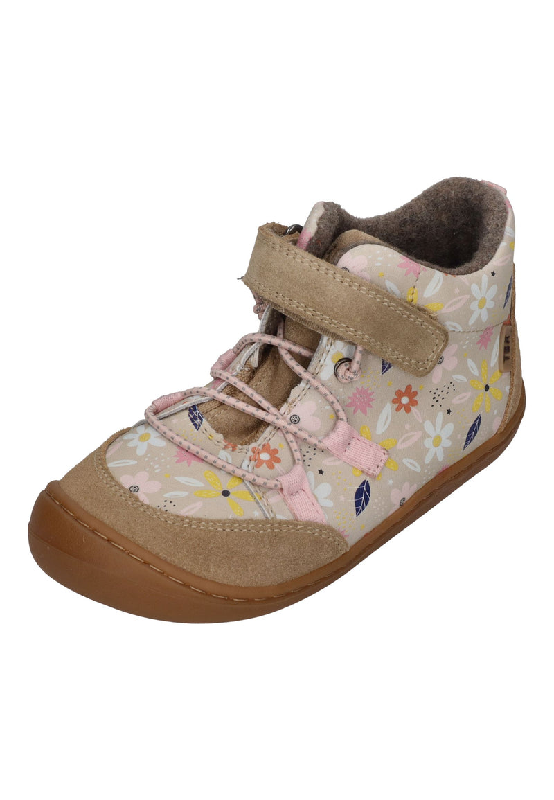 KOEL gefütterte Barefoot Kinderschuhe BEAU PRINTS - taupe