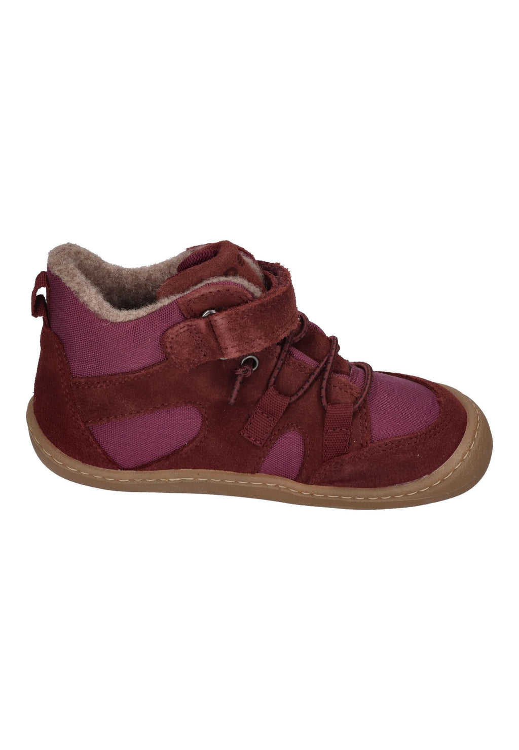 KOEL gefütterte Barefoot Kinderschuhe BEAU WOOL - bordo