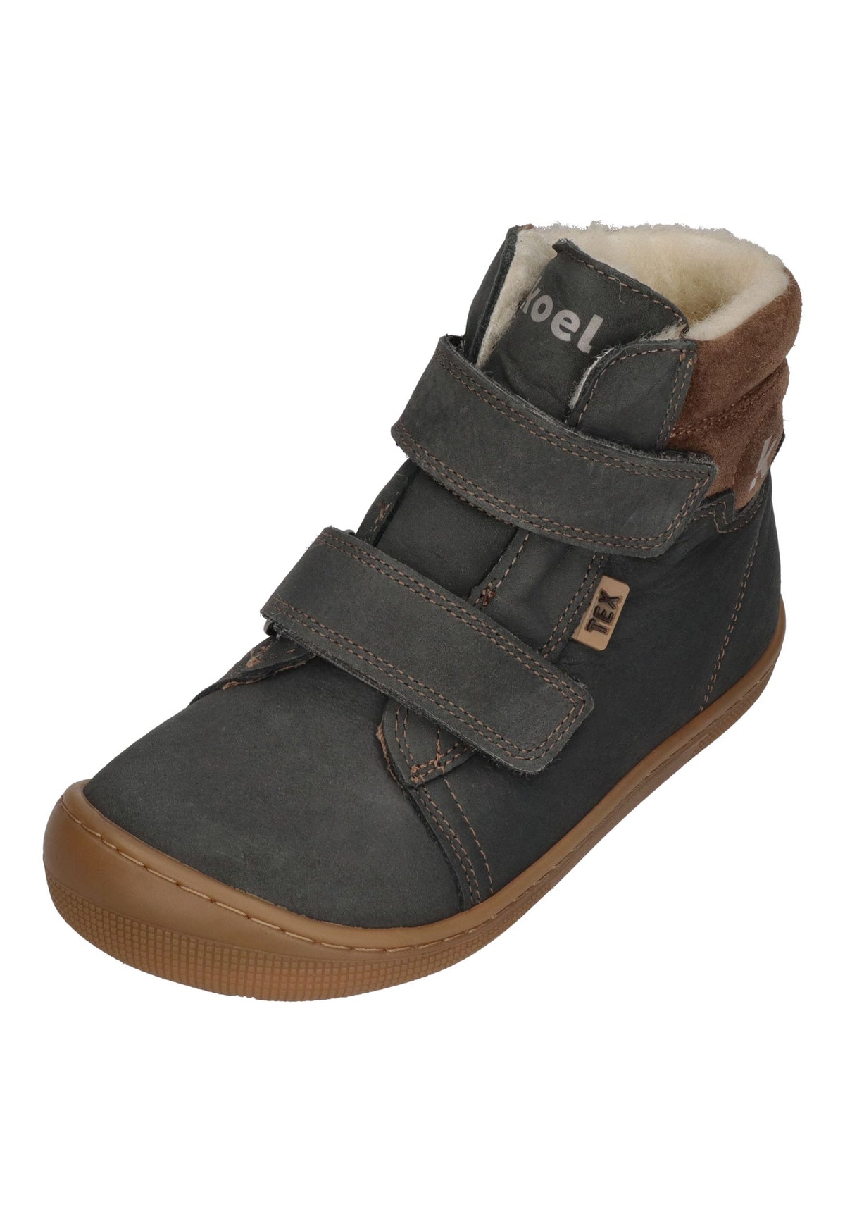KOEL gefütterte Barefoot Kinderstiefel DEAN 3.0 TEX WOOL dark grey