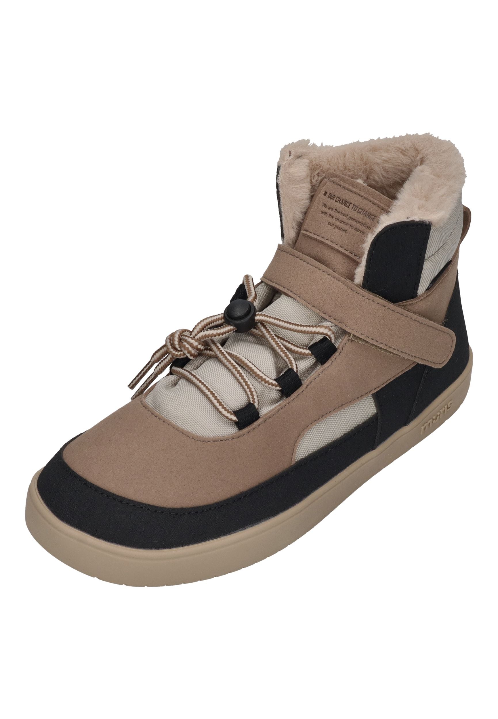 MURIS vegane, wasserdichte Barefoot Damen Booties BALTIC SHE warm taupe