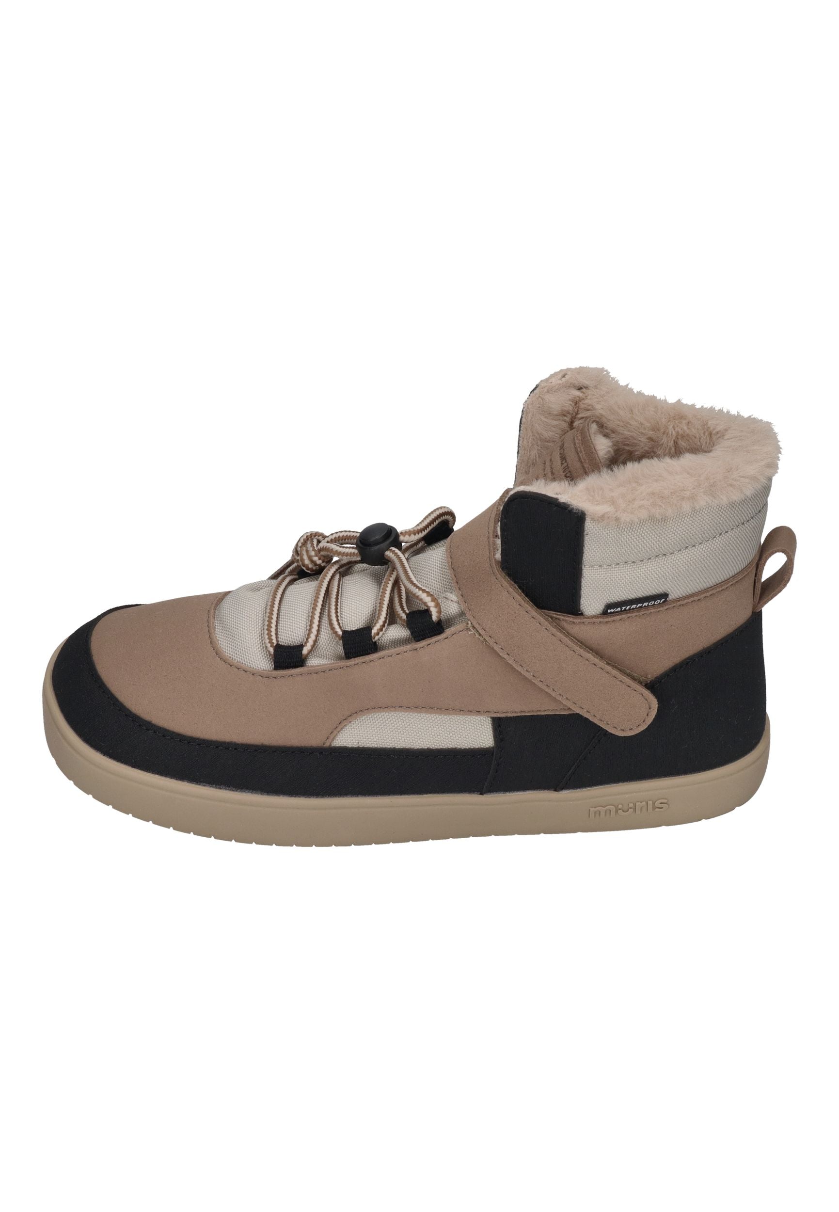 MURIS vegane, wasserdichte Barefoot Damen Booties BALTIC SHE warm taupe