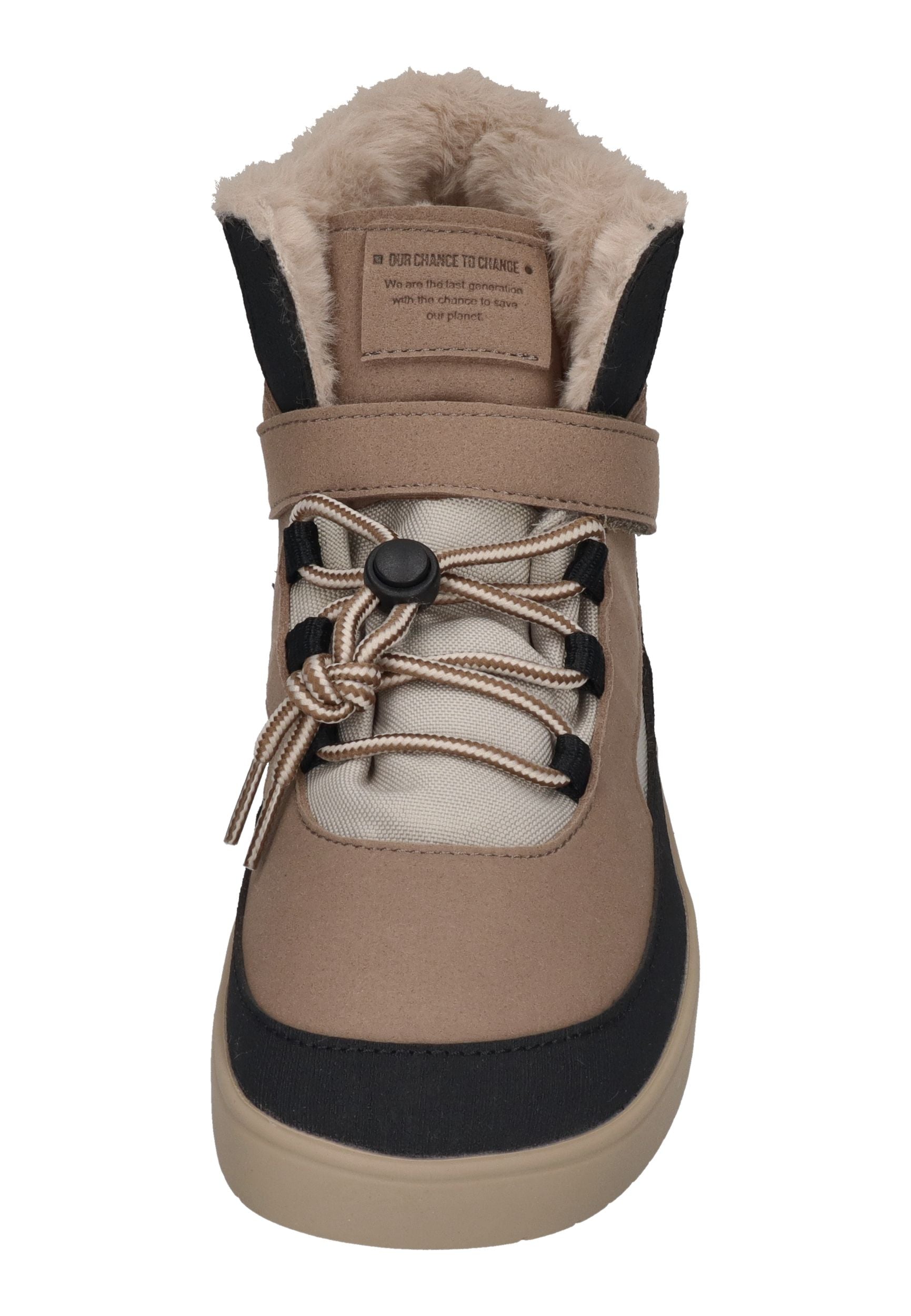 MURIS vegane, wasserdichte Barefoot Damen Booties BALTIC SHE warm taupe