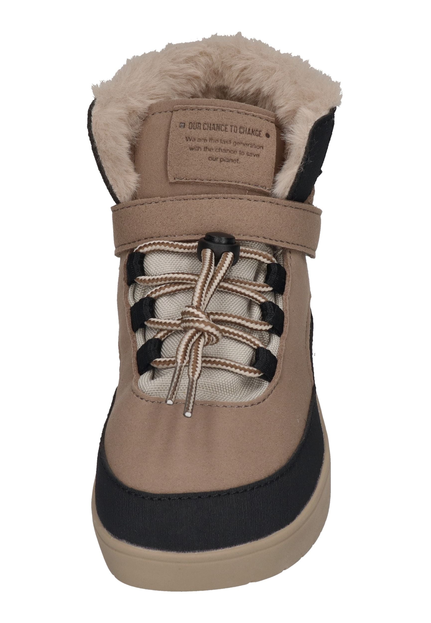 MURIS vegane, wasserdichte Barefoot Kinder Booties BALTIC Junior warm taupe