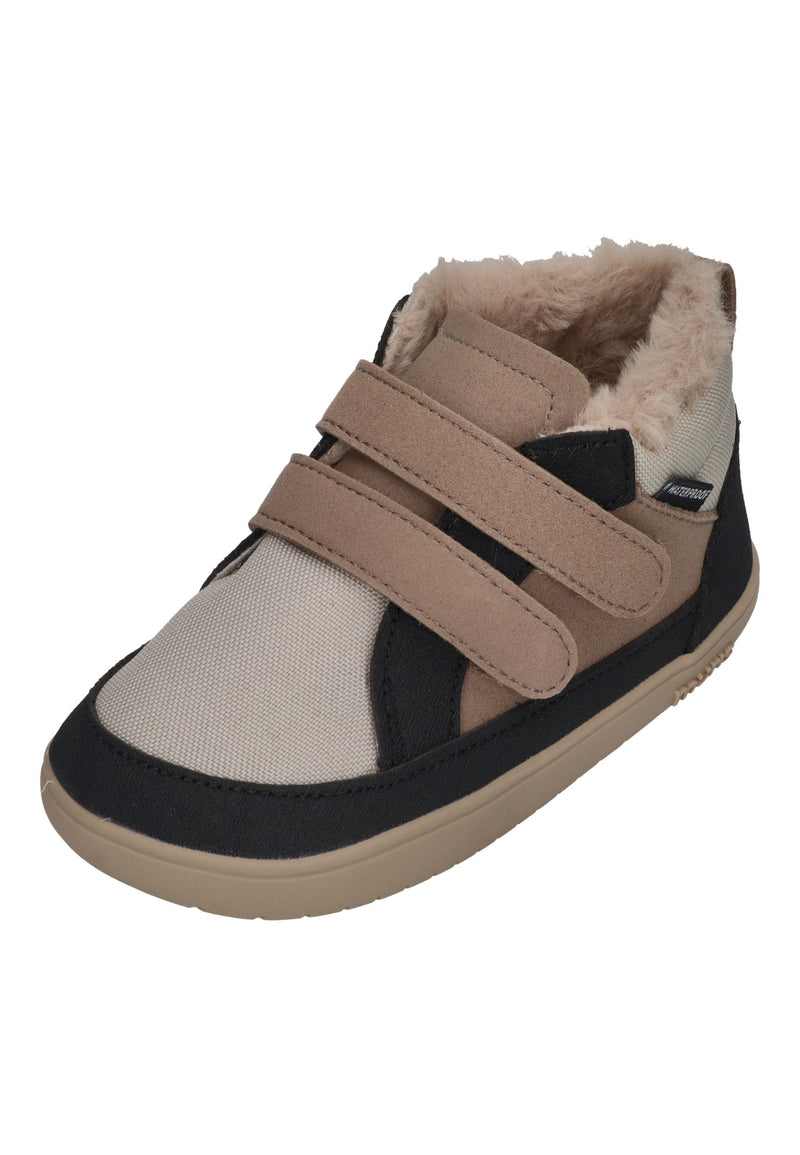 MURIS vegane, wasserdichte Barefoot Kinder Booties BALTIC MINI warm taupe
