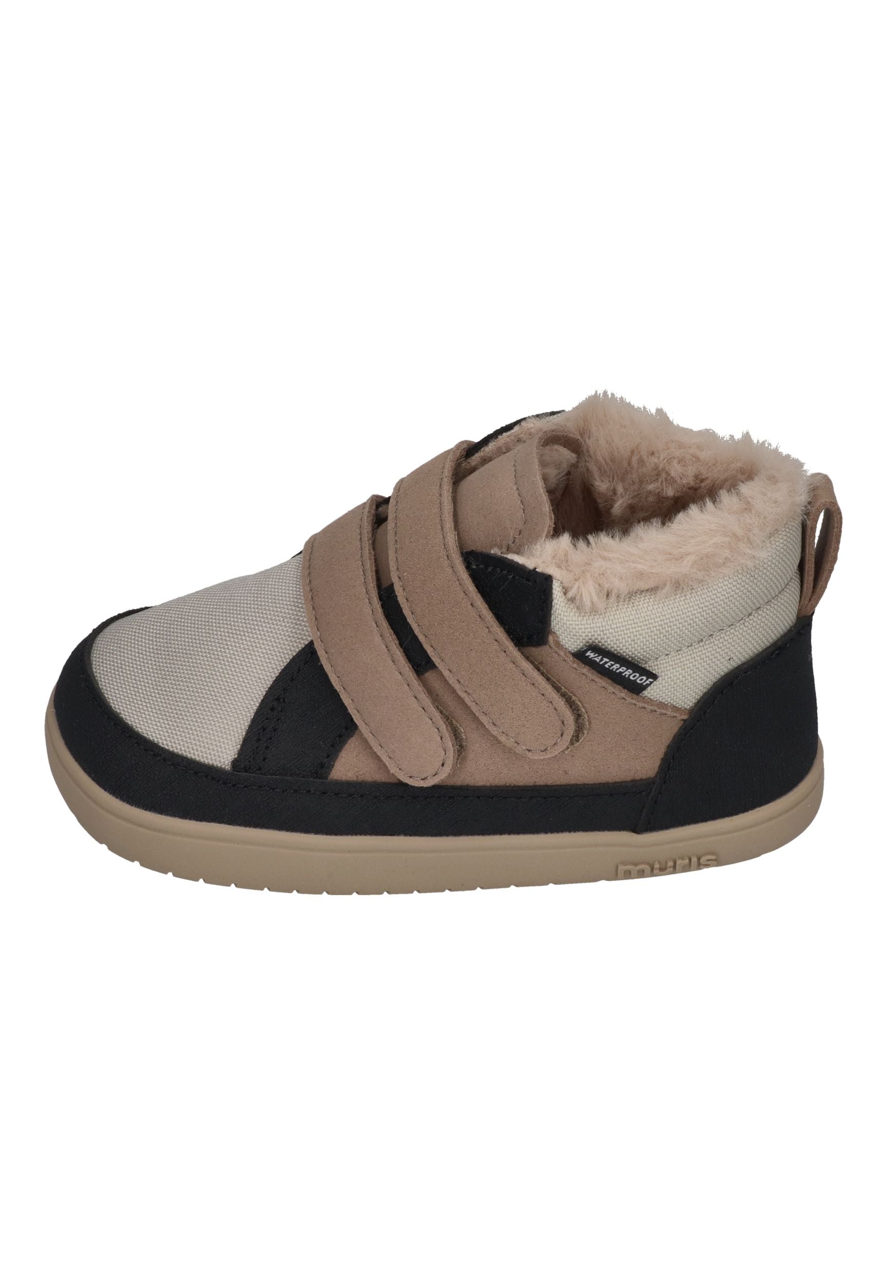 MURIS vegane, wasserdichte Barefoot Kinder Booties BALTIC MINI warm taupe