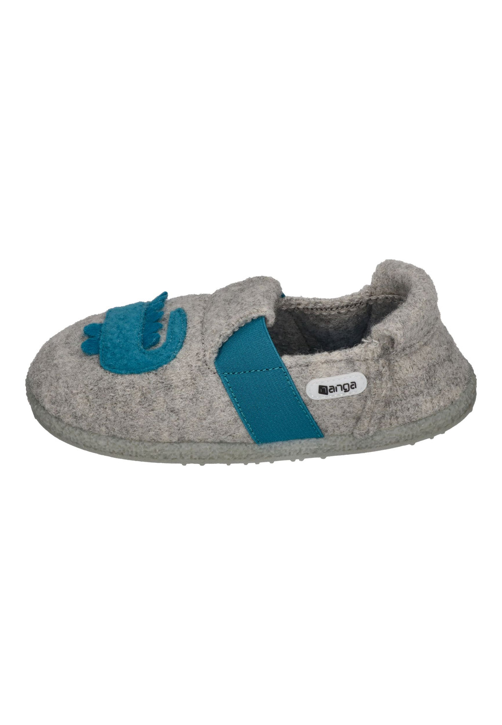 NANGA Kinder Hausschuhe Schurwolle FUNNY CROCO 2.0 hellgrau
