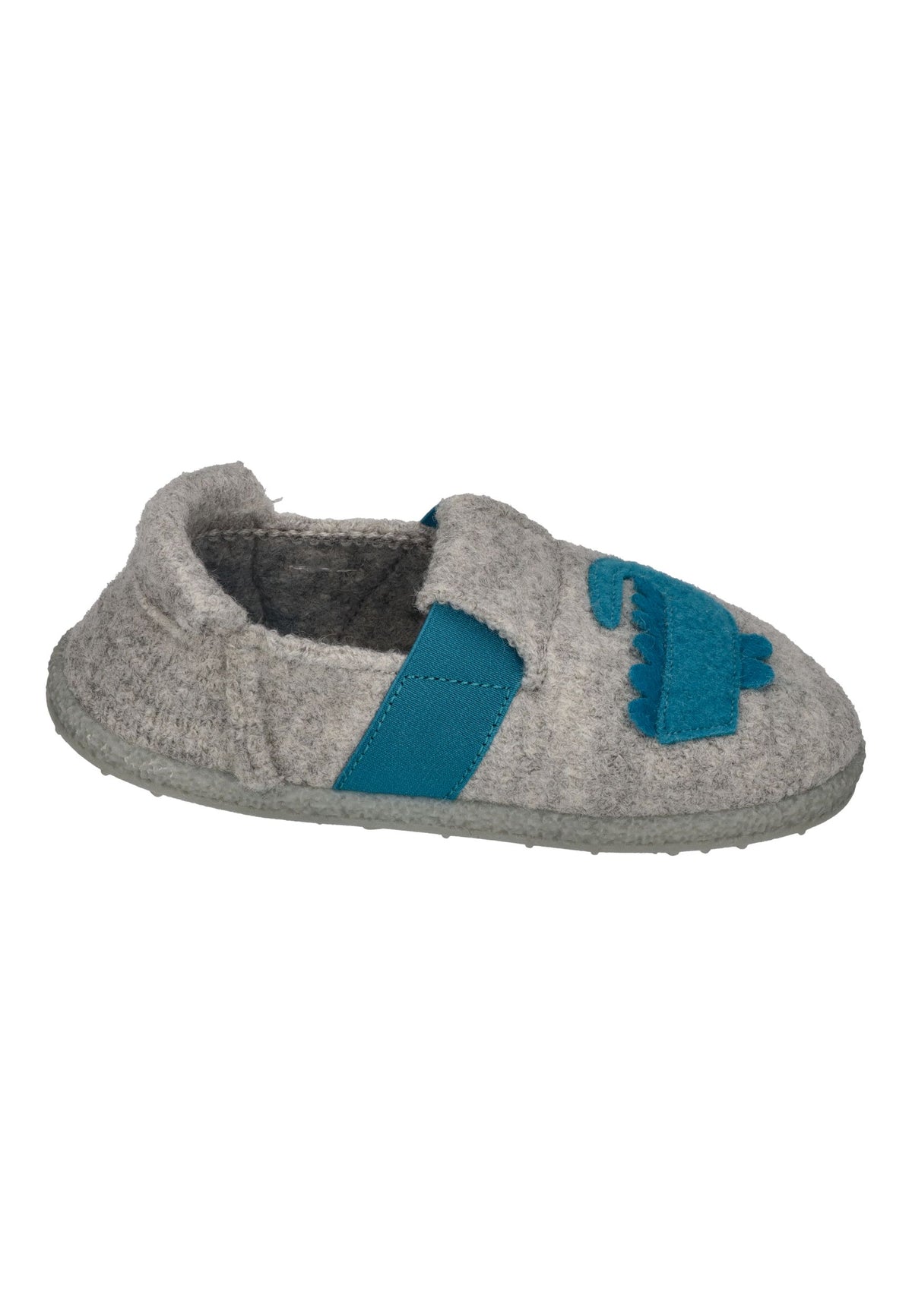 NANGA Kinder Hausschuhe Schurwolle FUNNY CROCO 2.0 hellgrau