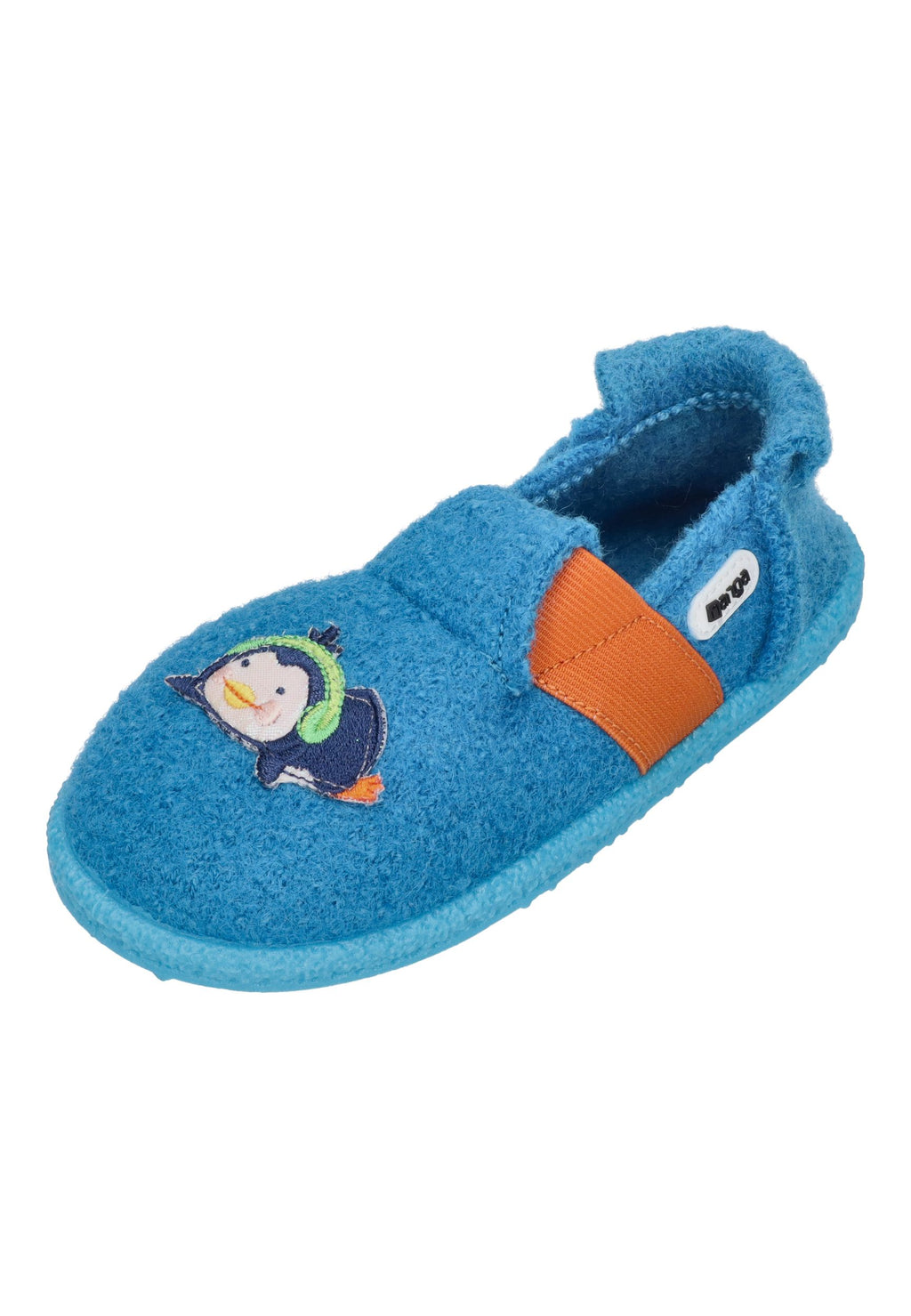 NANGA Kinder Hausschuhe Schurwolle FUNNY PINGU 2.0 türkis