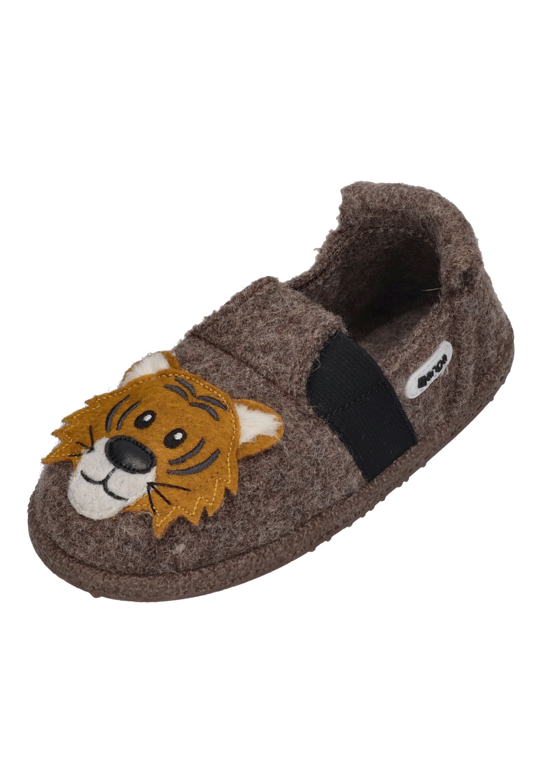 NANGA Kinder Hausschuhe Schurwolle ROAR TIGER 2.0 braun