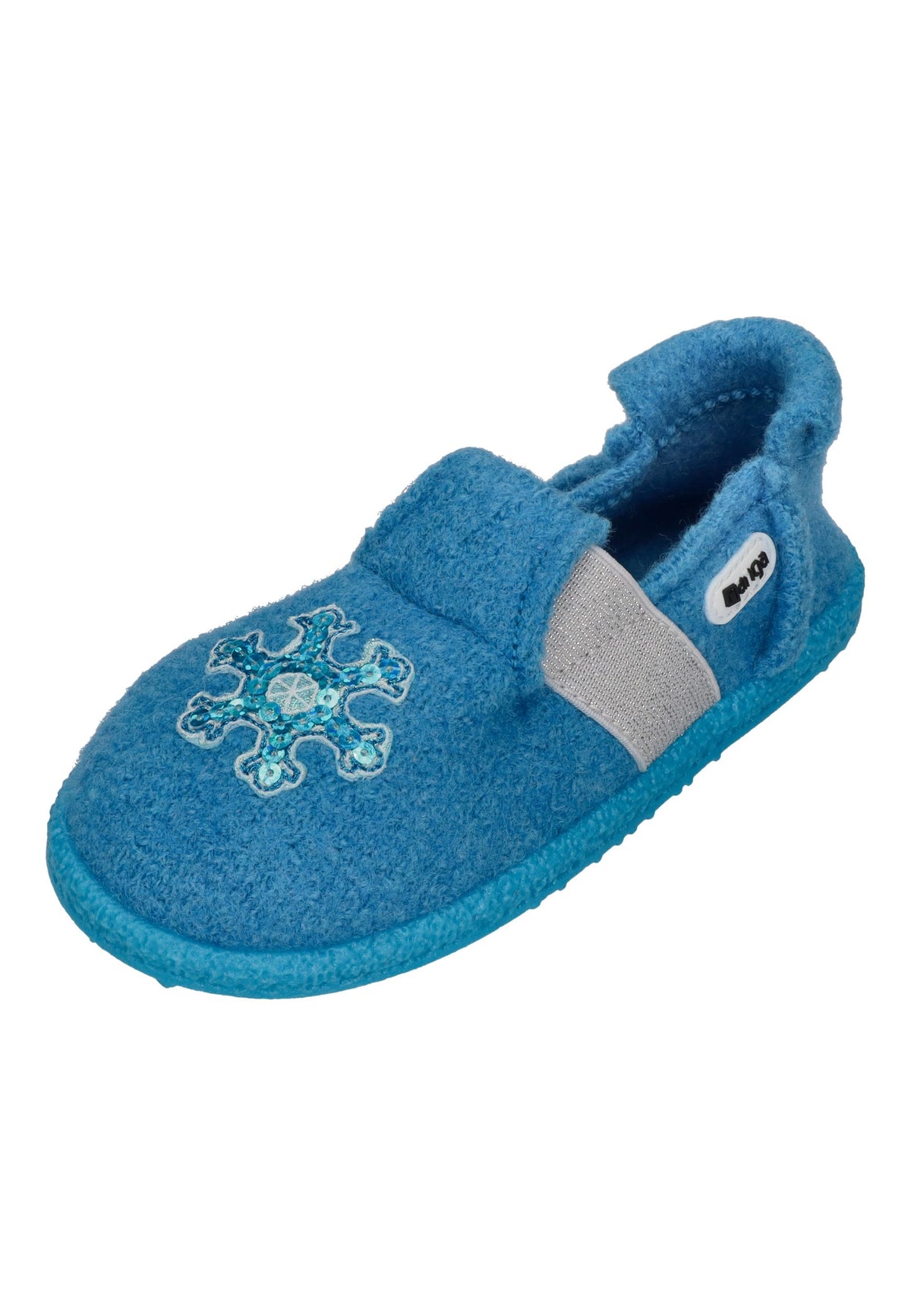 NANGA Kinder Hausschuhe Schurwolle SNOWFLAKE 2.0 türkis