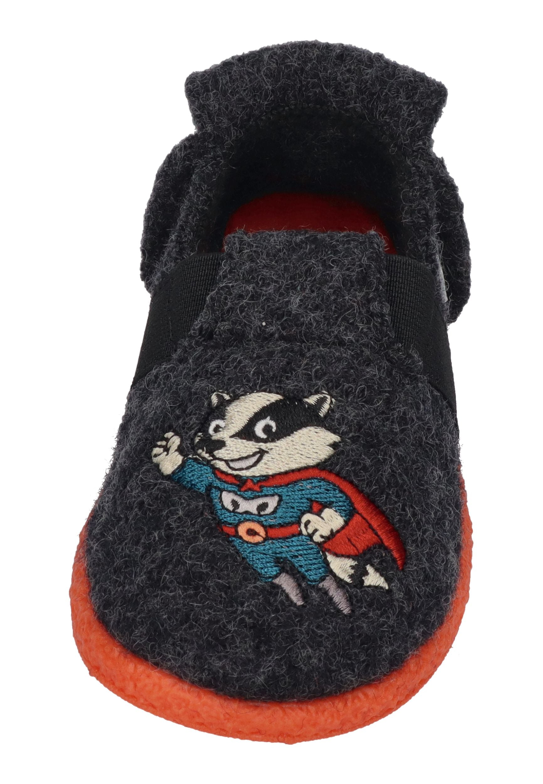 NANGA Kinder Hausschuhe Schurwolle SUPER HERO 2.0 dunkelgrau