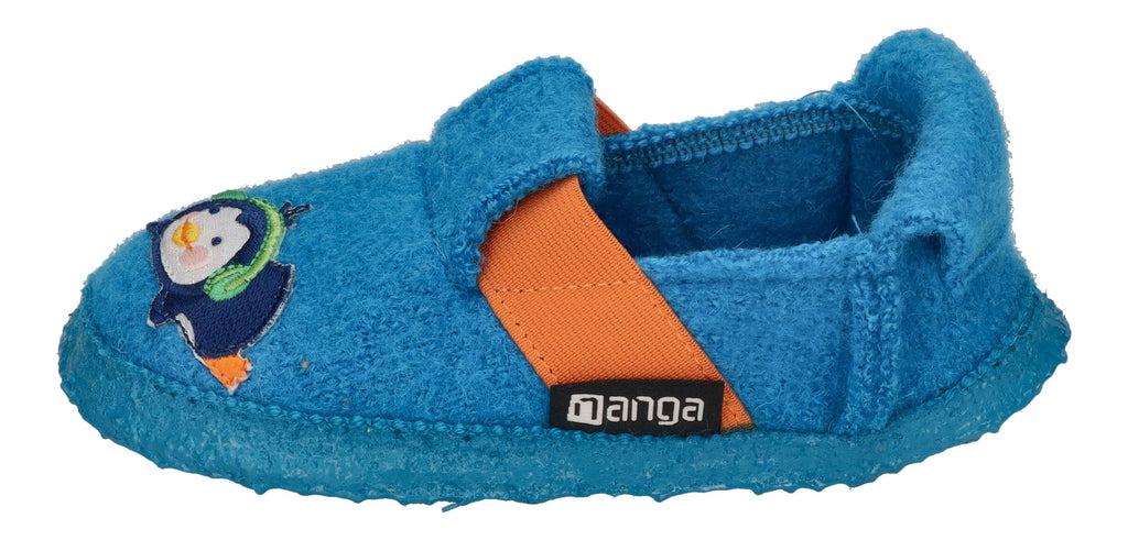 NANGA Kinderschuhe - Hausschuhe FUNNY PINGU - türkis