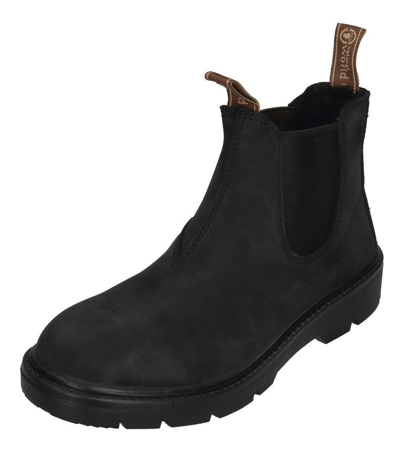 NATURAL WORLD Herren Chelsea-Boots KARA 9080 negro