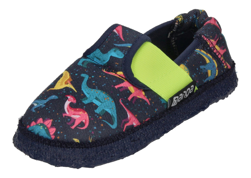 NANGA Kinderschuhe Hausschuhe KLEINE SAURIER dunkelblau-0