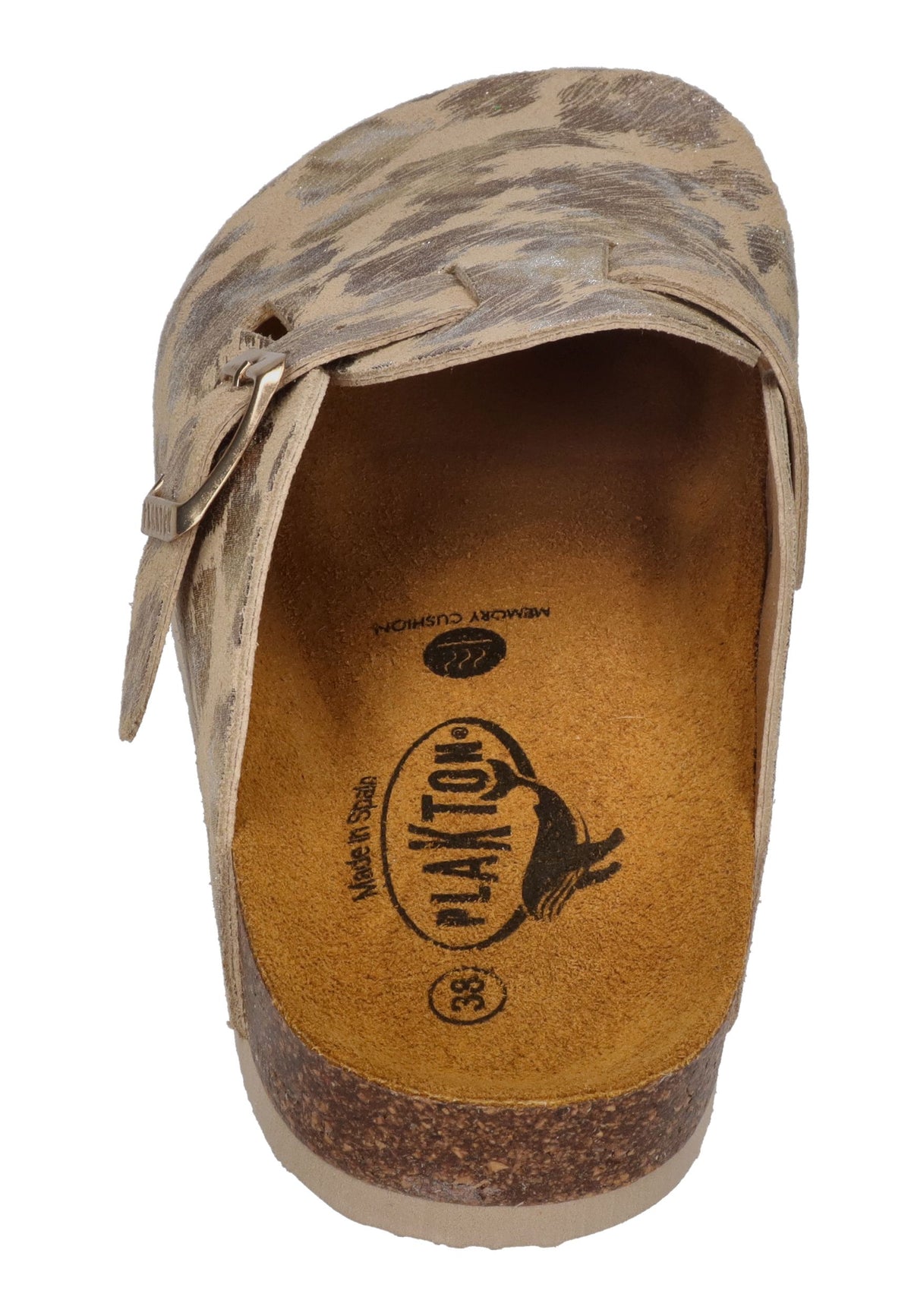 PLAKTON Damen Clogs BLOGG LEO METAL 181539 camel