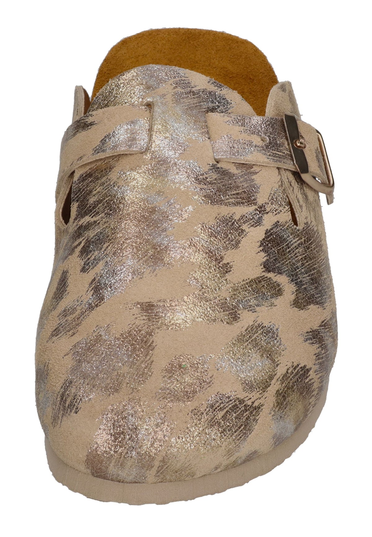 PLAKTON Damen Clogs BLOGG LEO METAL 181539 camel