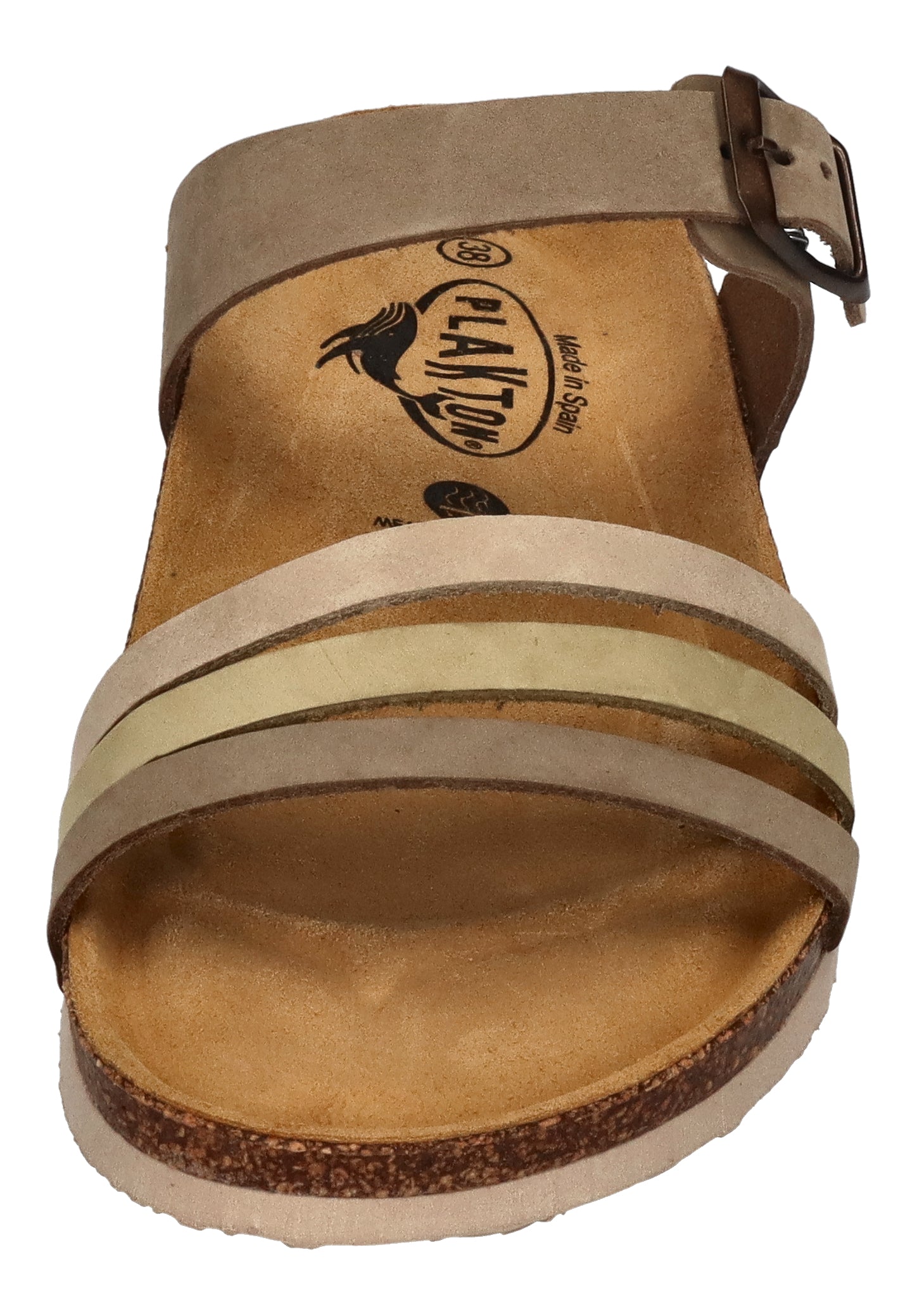 PLAKTON Damen Pantoletten - BERTA 185862 - kaki kiwi beige