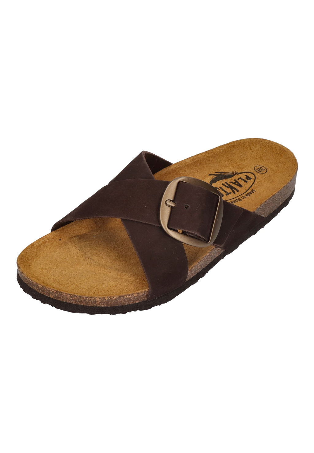 PLAKTON Damen Pantoletten BRAMMA 185690 marron