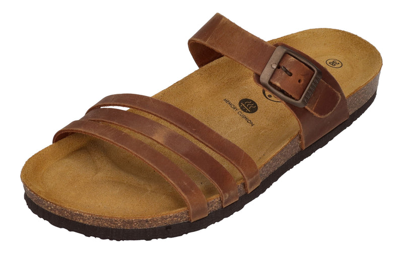 PLAKTON Damenschuhe Pantoletten - BERTA 185862 - roble