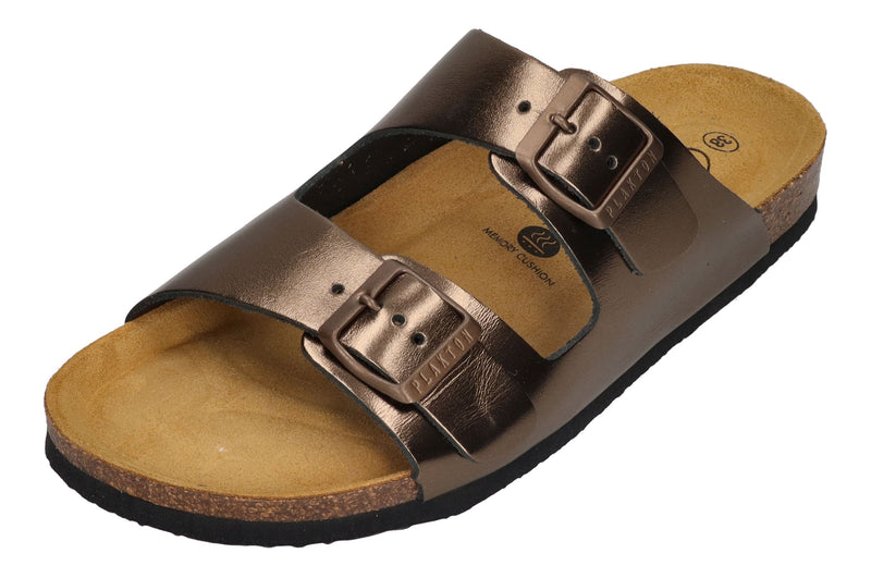PLAKTON Damenschuhe Pantoletten - BETA 180010 - bronce